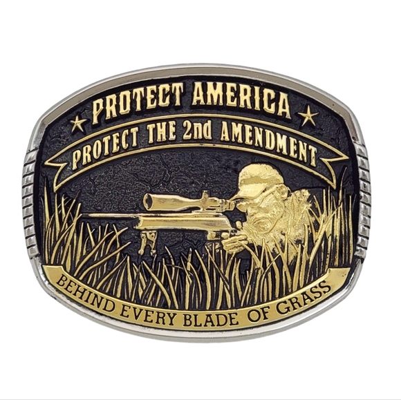 Montana Silversmiths Chris Kyle American Sniper 2nd Amendment Buckle NEW $55 - Picture 1 of 10